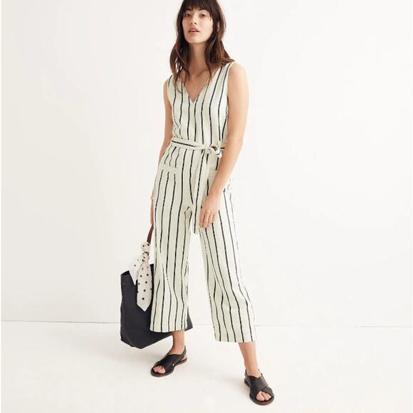 NWT Madewell Striped Pull-On Jumpsuit - Picture 1 of 5